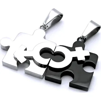 Přívěsek Ocelový přívěsek - Lámací puzzle pro dva (40476)