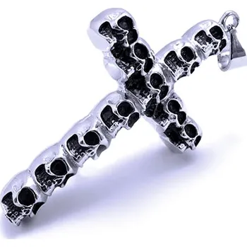 Přívěsek Ocelový přívěsek - Morbid Cross/Skulls