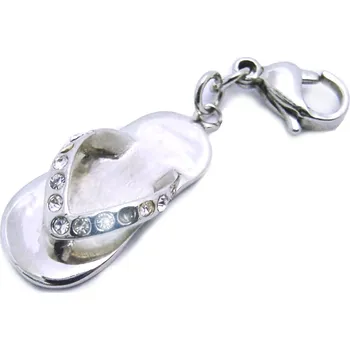 Přívěsek Ocelový přívěsek žužu - Pantoflíček / Zuzu / Shoe / Stones (3591)