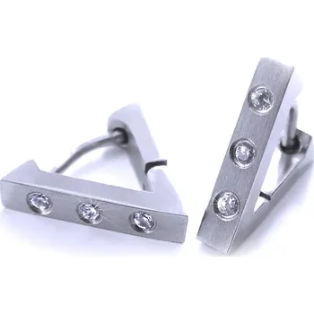 Náušnice Ocelové Náušnice - Trojúhelníky / 3 kameny /Triangels 2745