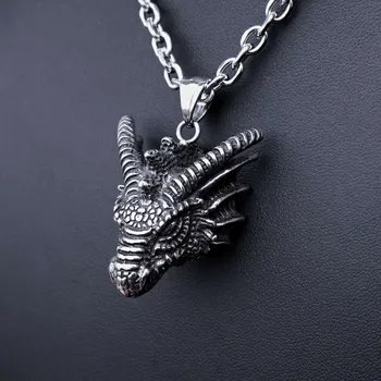 Přívěsek Ocelový přívěsek - Dračí hlava (021)