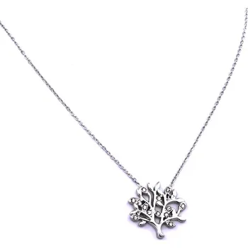 Náhrdelník Ocelový náhrdelník - Strom Života s Kameny (43168)