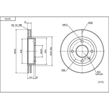 Brzdový kotouč Brzdový kotouč HART 214 176
