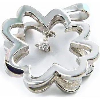 Přívěsek Ocelový přívěsek - Květina s kamenem / Flower / Stone (2882)