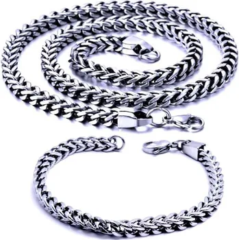 Náhrdelník Ocelový náhrdelník + Náramek - Hranol 0,5 cm / Prism (8150)