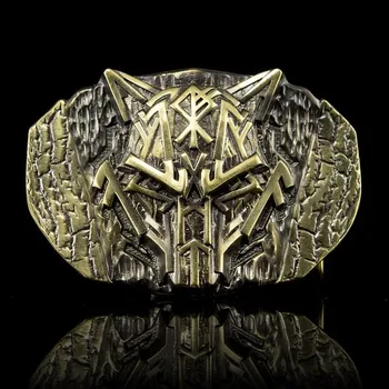 Opasek RUNIC WOLF, přezka na opasek, mosaz
