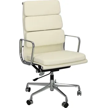Kancelářská židle CH2191T bílá kůže chrom