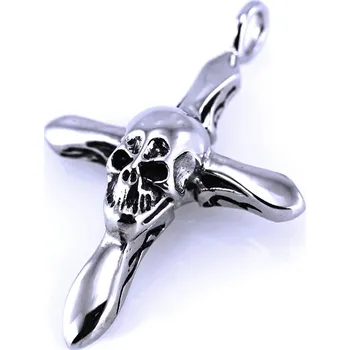 Přívěsek Ocelový Přívěsek - Cross / Skull (6614)