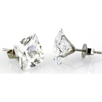 Náušnice Ocelové náušnice - Square Crystal I. (W - 0,8)
