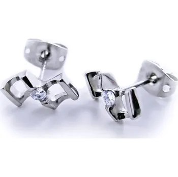 Náušnice Ocelové Náušnice EXEED - Mašlička / Kamínek (2579)