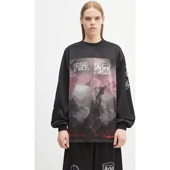 Pánské oblečení Tričko s dlouhým rukávem Aries Ramscape Airtex LS Tee černá barva, AR4005003, XL, 99X