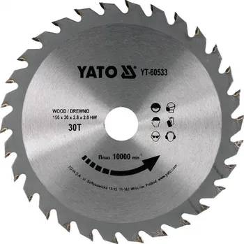Pilový kotouč YATO Kotouč na dřevo 150 x 20 mm 30z, YT-60533