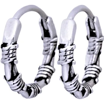 Náušnice Ocelové Náušnice - kroužky 1,5 cm / ostnatý drát (45365)