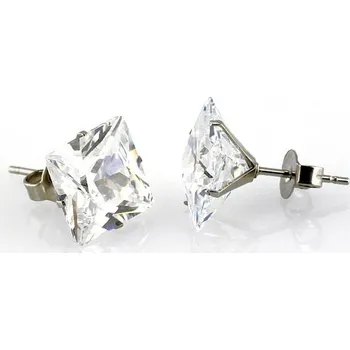 Náušnice Ocelové náušnice - Square Crystal I. (W - 0,5)