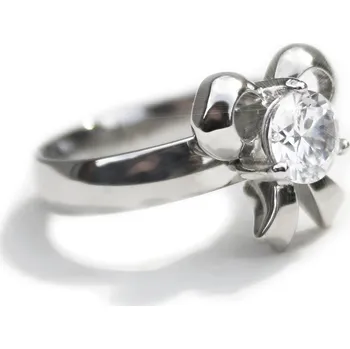 Prsten Ocelový prsten - Mašlička s Kamenem / Bow / Stone (6774)