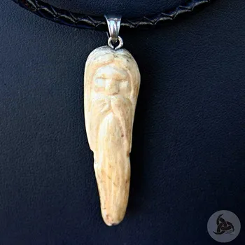 Náhrdelník Ocelový náhrdelník - Druid z Jeleního Paroží+ Pletená kůže (2021)