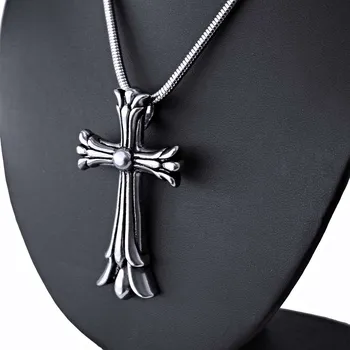 Přívěsek Ocelový přívěsek + Řetízek Hádě / Kříž / Lesk / Gothic Cross (6910)