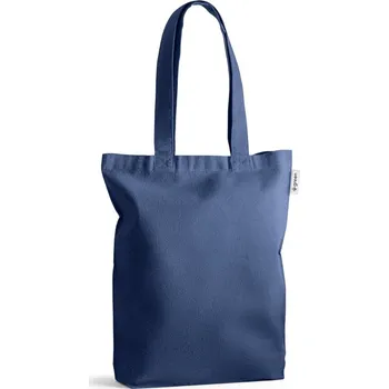 MERIDA. Taška (220 g/m²) z bavlny (50 %), recyklované bavlny (30 %) a polyesteru (20 % rPET) - Modrá