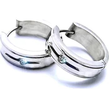 Náušnice Ocelové náušnice EXEED - Kroužky 2 cm s Kamínkem (40221)