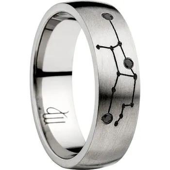 Prsten SWEPOL Titanový prsten ZODIAC, znamení panna - velikost 66 - ZOD-K06-66