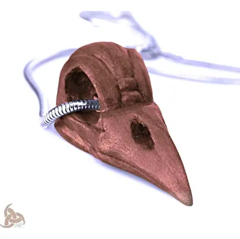 Náhrdelník Ocelový Náhrdelník - Krkavčí Lebka / Stabilizovaný javor / Řetízek Hádě