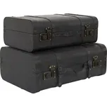 Sada 2 dekorativních kufrů Vintage černé