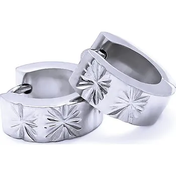 Náušnice Ocelové náušnice EXEED - Kroužky 1,4 cm / Vybrušované / Hvězdy (42044)