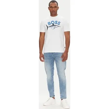 Pánské tričko BOSS T-Shirt Bossfish 50539196 Écru Regular Fit XL