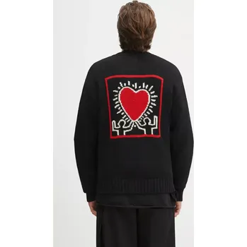 Dámský svetr Vlněný kardigan Wacko Maria x Keith Haring, XXL, černá, 99X