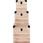 Sada 3 úložných boxů s efektem dřeva