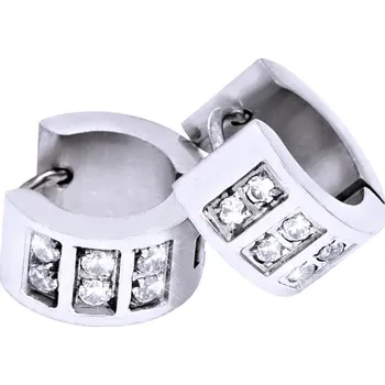 Náušnice Ocelové náušnice EXEED - Kroužky / Kamínky 1,4 cm (42474)