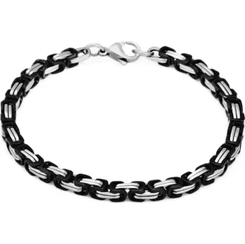 Náramek Ocelový náramek - Vazba / King 4 mm / Steel / Black (1699)