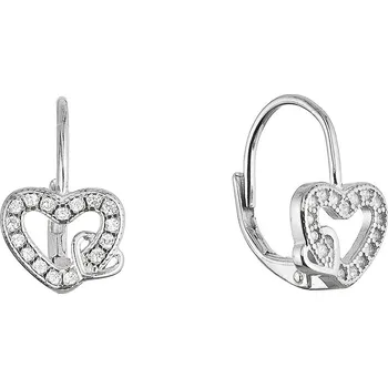 Šperk EVOLUTION GROUP CZ Stříbrné náušnice propletená srdíčka - 11718.1