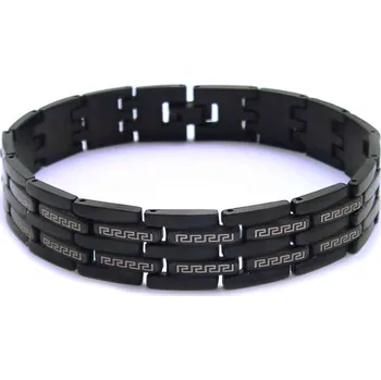 Náramek Ocelový náramek - Black / meandr / Greek (38042)