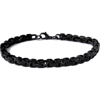 Náramek Ocelový náramek - KRÁLOVSKÁ VAZBA / ČERNÁ 5 MM (V021)