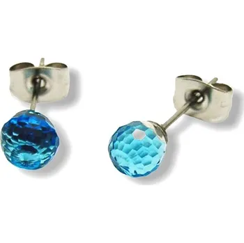 Náušnice OCELOVÉ NÁUŠNICE - kulička 5 MM / Swarovski comp. / tyrkys (36550)