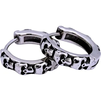Náušnice Ocelové Náušnice - kroužky 1,7 cm / Lebky (42728)