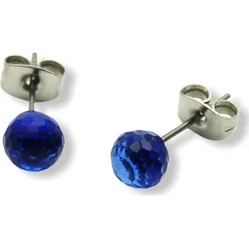 Náušnice OCELOVÉ NÁUŠNICE - kulička 5 MM / Swarovski comp. / modrá (36550)