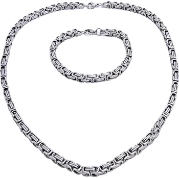 Náramek Ocelový náhrdelník + náramek Vazba / Kings chain 5 mm