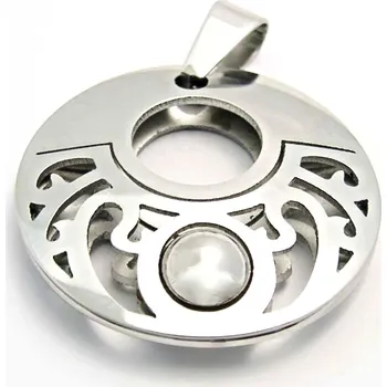 Přívěsek Ocelový přívěsek EXEED - Leštěný Kruh s Kuličkou / Circle / Ball (3414)