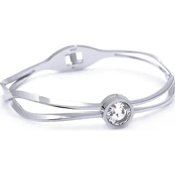 Náramek Ocelový náramek - Pevný s kamenem (41912)