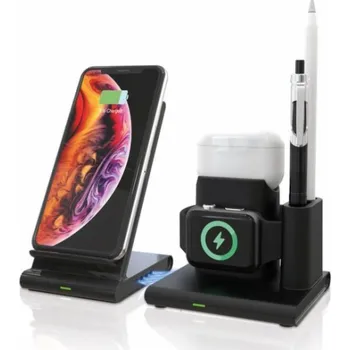 Nabíječka Realpower Nabíječka RealPower ChargeAIR Connect Smartphone, Smartwatch, Tablet Černá Interní bezdrátové nabíjení USB