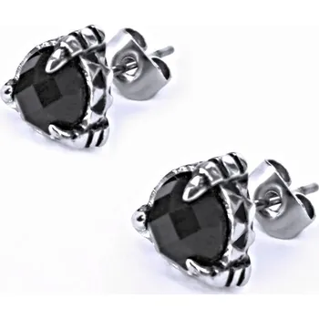 Náušnice Ocelové Náušnice - Černý Kámen / Dračí Pařát (5197)
