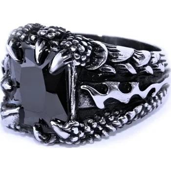 Prsten Ocelový prsten - Dračí pařát / Černý kámen / Dragon Claw / Black Stone 2020