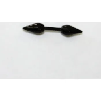Piercing Ocelový barbel - Black thorns 001 (1,2 mm x 7 mm - 4 x8 mm thorns )