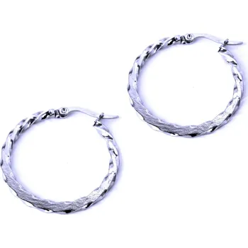 Náušnice Ocelové Náušnice - Leštěné kruhy 3 cm (70046)