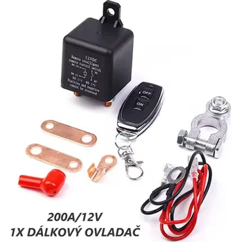 Relé Relé pro spínání baterie 12V/200A, 1x dálkové ovládání