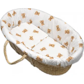 Dětské zboží 3D sada do koše, kočárku - bavlna, Míša - bílá s potiskem