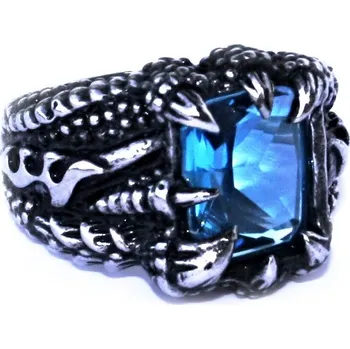 Prsten Ocelový prsten - Dračí pařát / Modrý kámen / Dragon Claw / Blue Stone 2020
