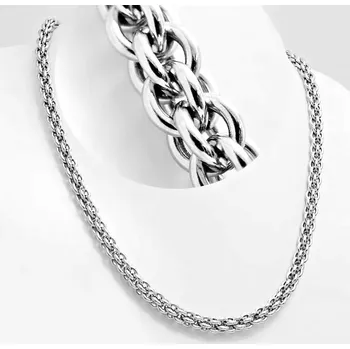 Náhrdelník Ocelový náhrdelník Andre Nicol - Pletené kroužky / lesk (4144)